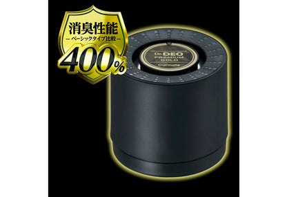 Carmate Dr. DEO強效400%除菌消臭劑，採用穩定化二氧化氯（ClO₂）技術，消臭性能高達400%。專為飲料架設計的小巧尺寸（H58×W68×D68mm），不佔空間，重量僅158g。無香料配方不以香味掩蓋異味。效果持續約1個月（夏季）至2個月（冬季）。第三方檢測顯示殺菌率達99.9%，甲醛去除率77.73%。0酒精、不刺激，孕嬰可安心使用。香港潮濕多雨，車廂易有霉味與細菌滋生，本品能有效應對。Project-Auto香港現貨。