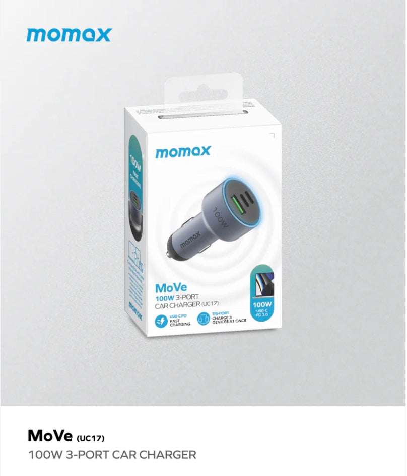 MOMAX 汽車點煙器分插 USB USB-C TYPE C 快速充電 差電 汽車用品