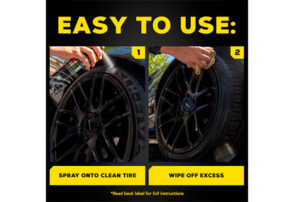 Meguiar's 美光 洗車用品 汽車車呔鍍膜劑 汽車用品 輪胎需乾燥 使用前搖勻 距離6-12英吋 均勻噴灑 自然乾燥 多餘擦拭 定期維護 汽車精品 清潔護理用品 汽車保養品