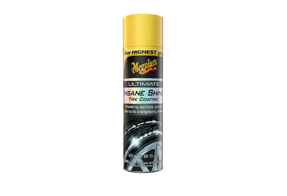 Meguiar's 美光 洗車用品 汽車車呔鍍膜劑 汽車用品 極品輪呔輪胎鍍膜 輪胎鍍膜 輪胎光澤劑 輪胎亮光劑 輪胎護理 輪胎保養 輪胎美容 輪胎上光 Insane Shine Hot Shine G13815 最高光澤輪胎鍍膜 極致光澤 濕亮光澤 鏡面光澤 濕潤外觀 剛澆水般濕潤 深邃黑色 深黑色光澤 持久光澤 光澤維持數週 氣霧罐 噴霧式 免擦拭 噴後即走 噴後即乾