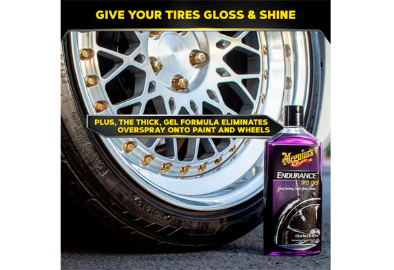 Meguiar's Endurance High Gloss Tire Protectant 美光 輪呔特光亮持久保護液 輪胎保護推薦 專業汽車護理 優質汽車用品 DIY汽車護理 自家護理 汽車精品 清潔護理用品 汽車保養品 提升整體質感 愛車外觀升級 輪胎煥然一新 長期保持艷麗光澤 經久耐用 耐水洗 耐候性 抗老化 保護橡膠